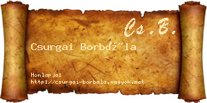 Csurgai Borbála névjegykártya